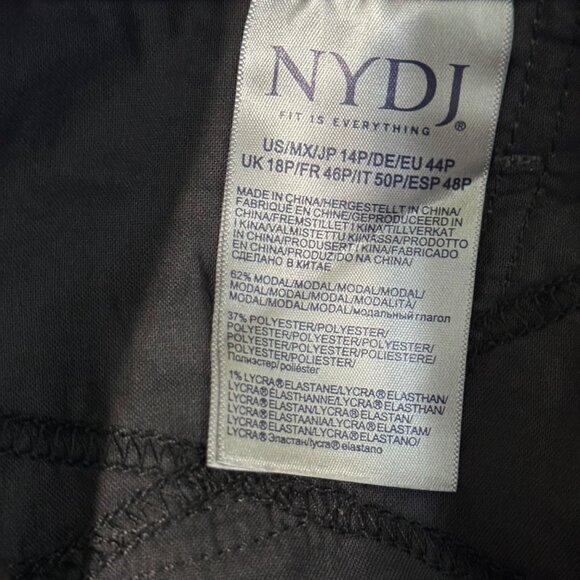 NYDJ Marilyn Straight Coffee Coated Jeans With Lift Tuck Technology 14 petite - Picture 9 of 16